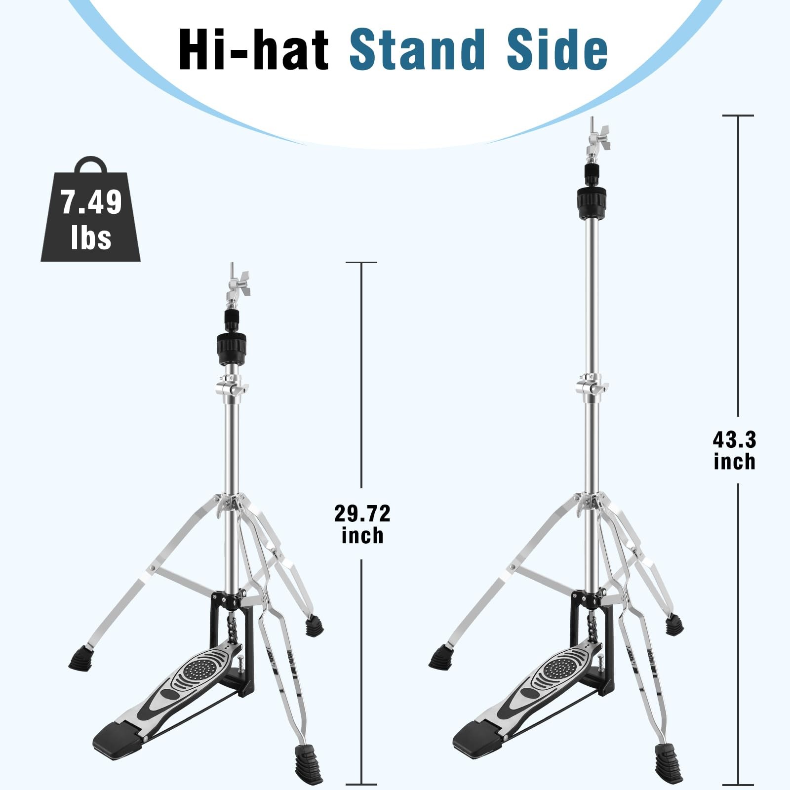 EASTROCK Hi-Hat Stand Silver Black