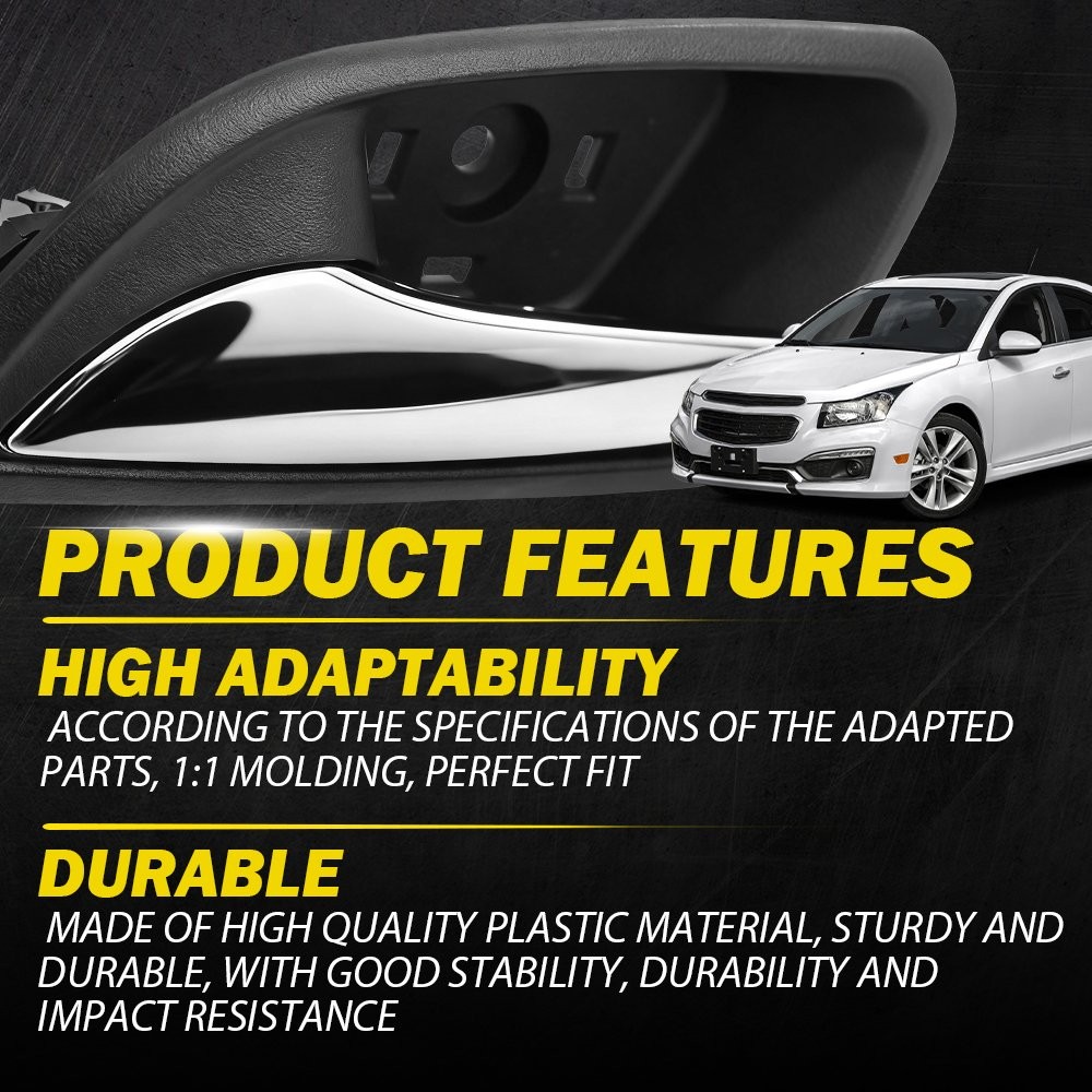 1X Interior Door Handle Chrome Black Left Fits 2011 2012-14 2015 Chevrolet Cruze