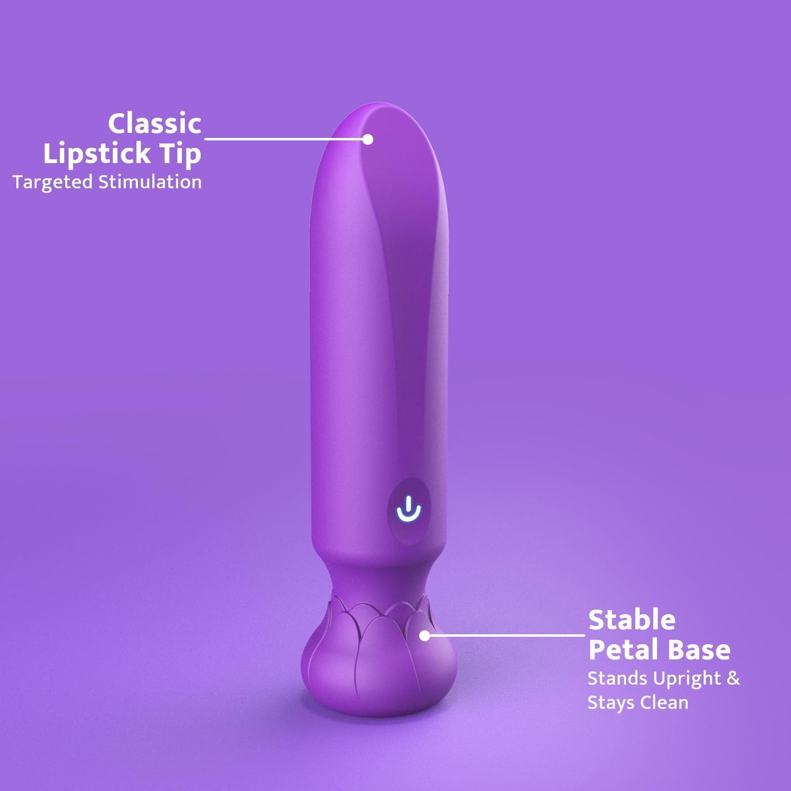 Mini Bullet Vibrator, 9Speed Clitoral Stimulator, Rechargeable, Purple