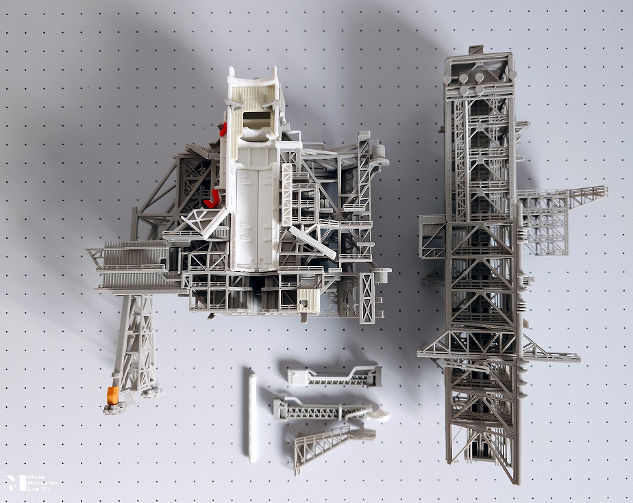 1/400 Space Launch Tower/Service Tower/Crawler/Launch Pad 3D Printing Model Set