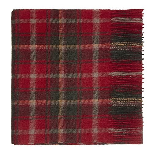 100% Lambswool Tartan Plaid Scarf Maple