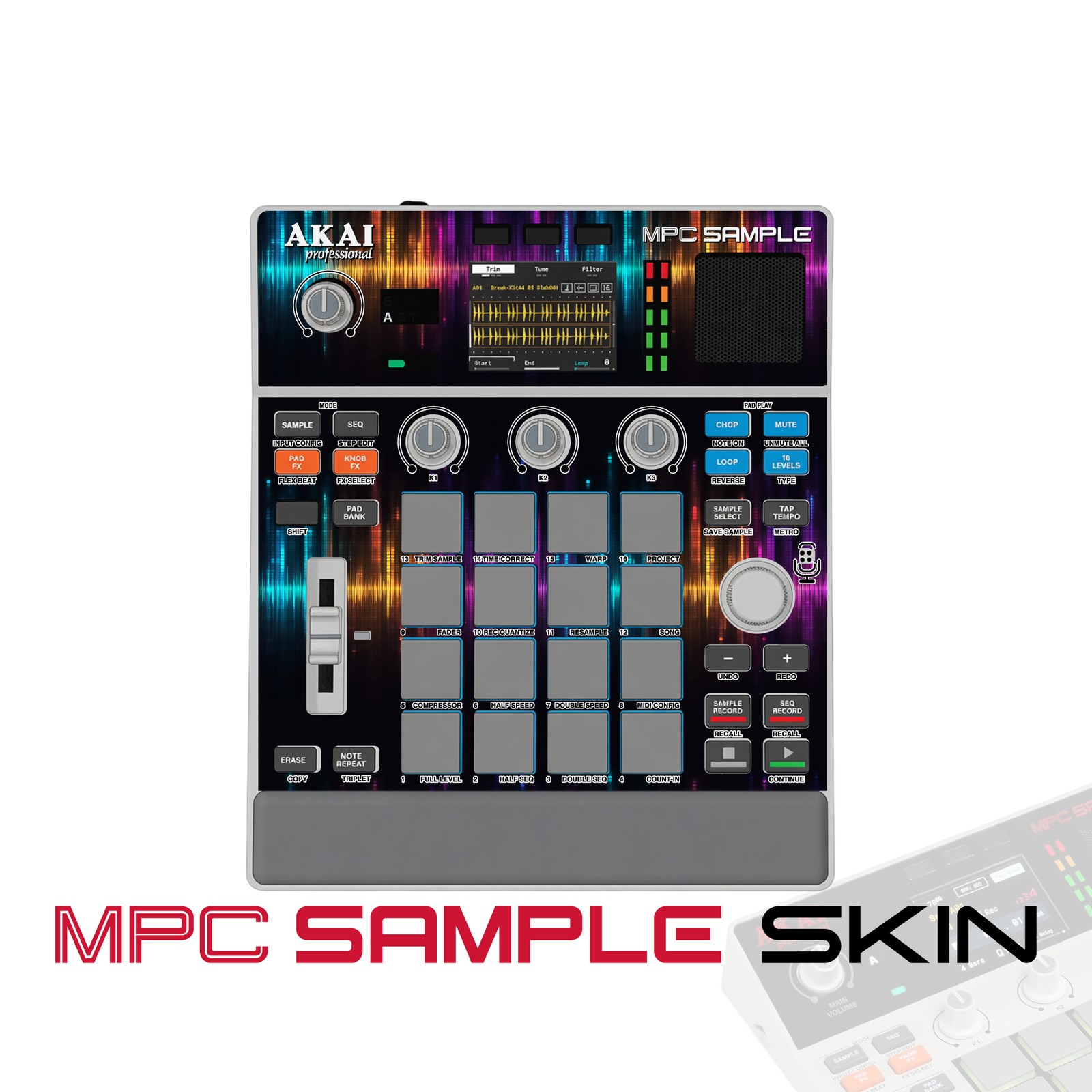 Akai MPC Sample Skin / Audio Wave Glow