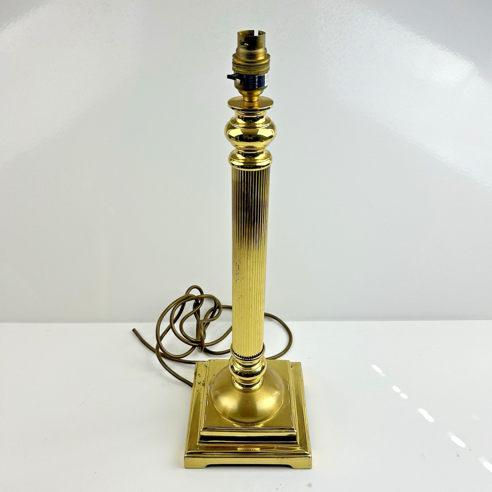 Brass Corinthian Column Table Lamp Vintage 50cm Tall No Plug