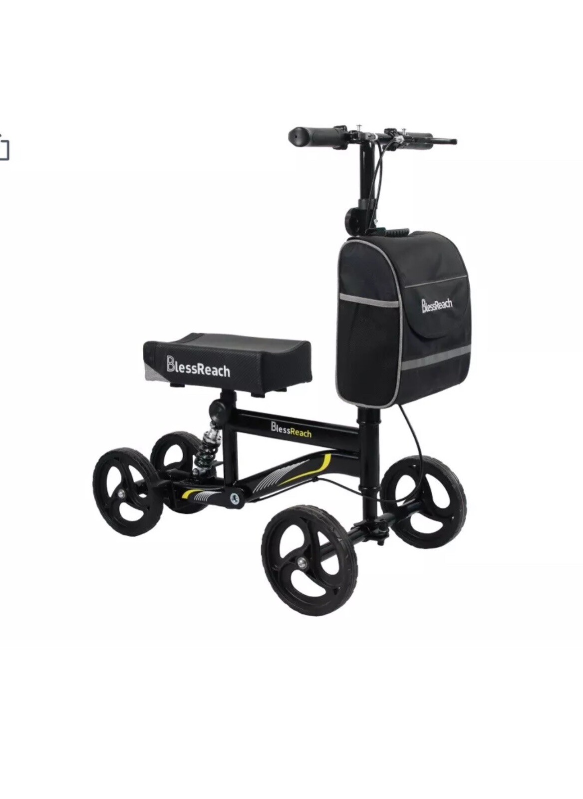 Bless Reach Steerable Knee Walker Deluxe  Scooter  Black All Terrain WB-2208