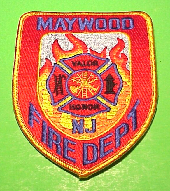 MAYWOOD  NEW JERSEY  NJ  5 1/4"  FIRE DEPT. PATCH  FREE SHIPPING!!!