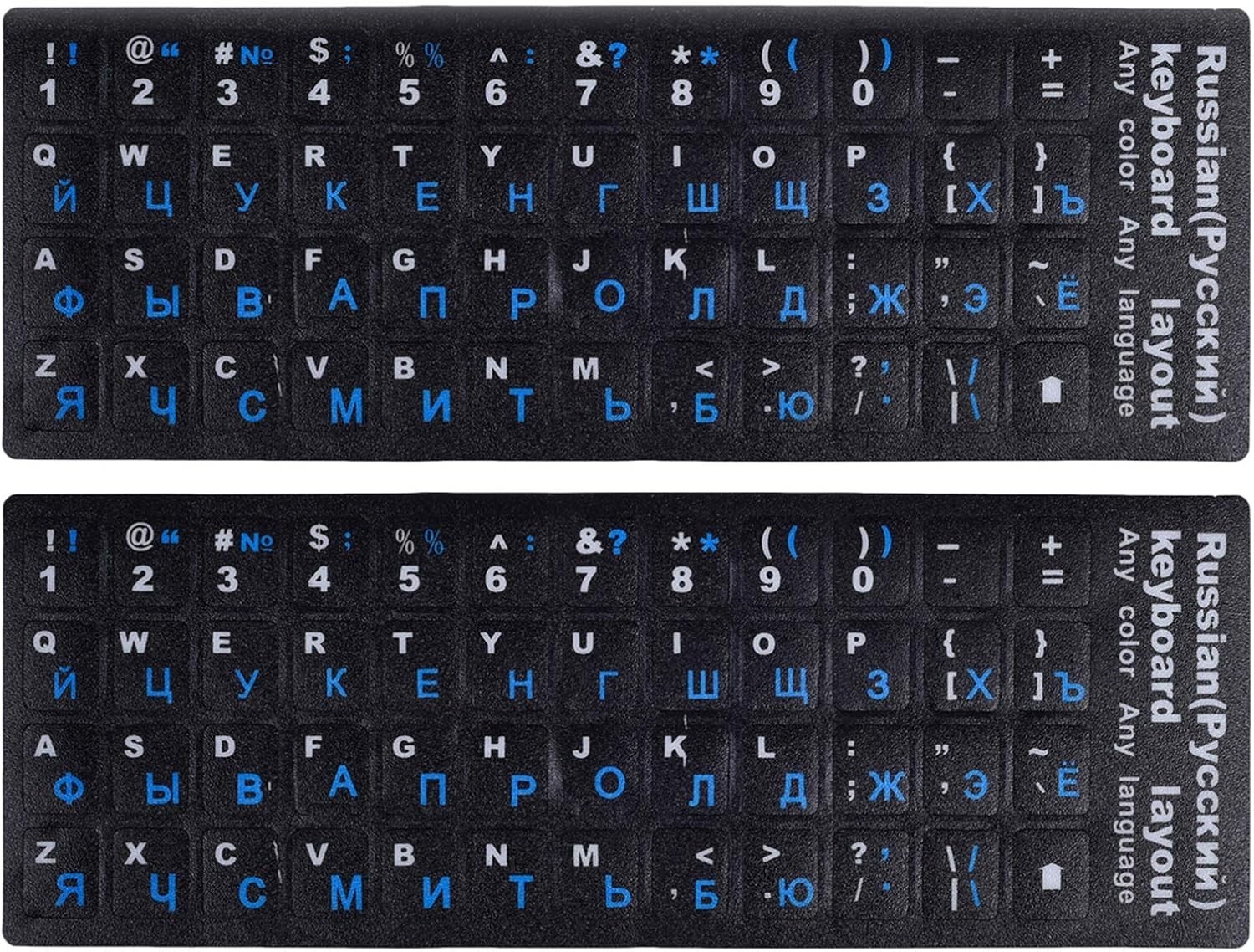 Russian English Keyboard Replacement Stickers 2 Pieces for Desktop Laptop