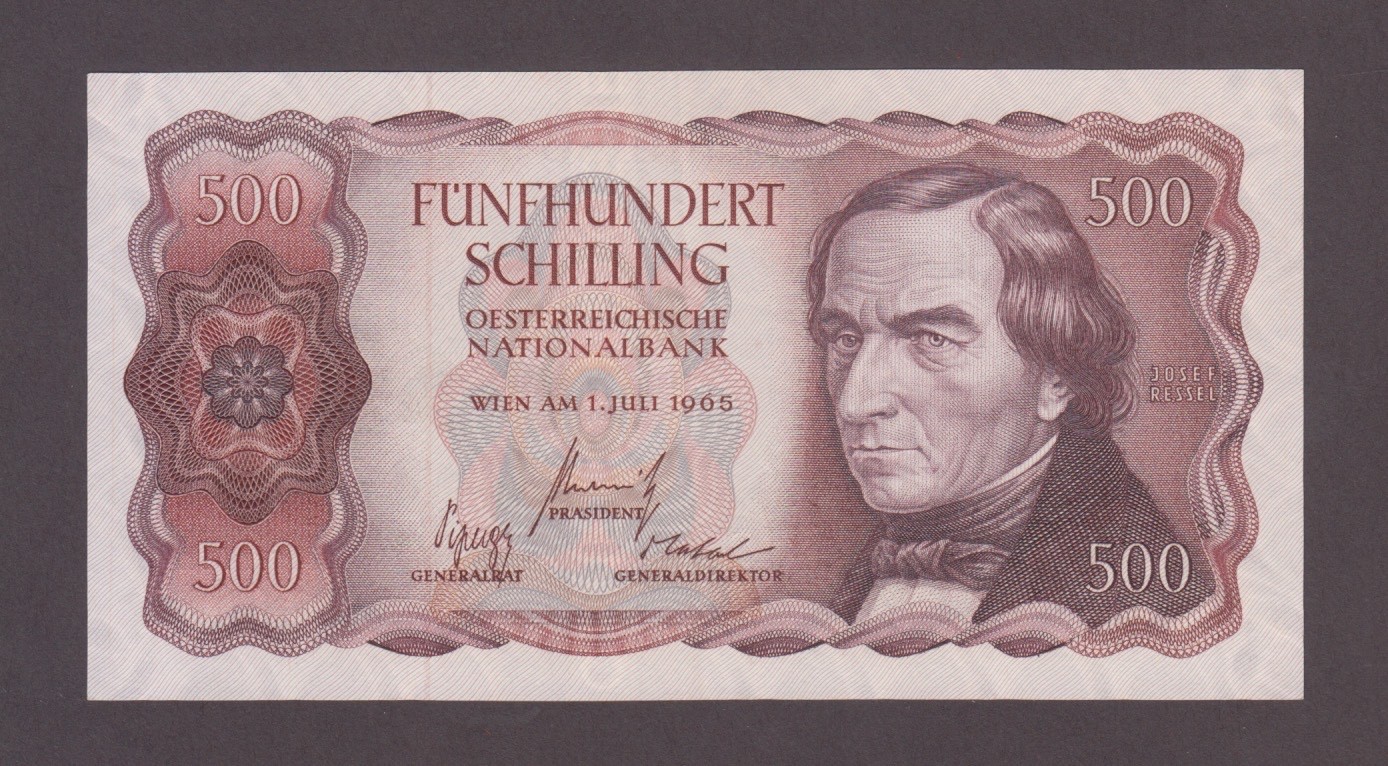 AUSTRIA P.139-860G  500 SCHILLING  1965 PFX A  VF+ WE COMBINE  2602