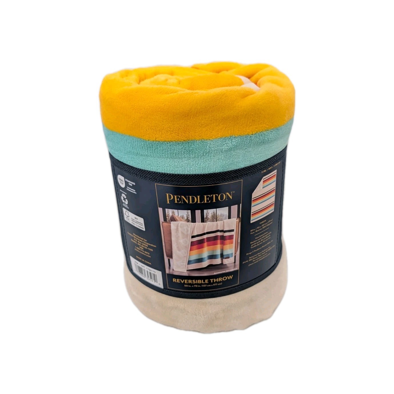 Pendleton Reversible Plush Throw, Mount Foraker 50x70in 100% Polyester, Soft NEW