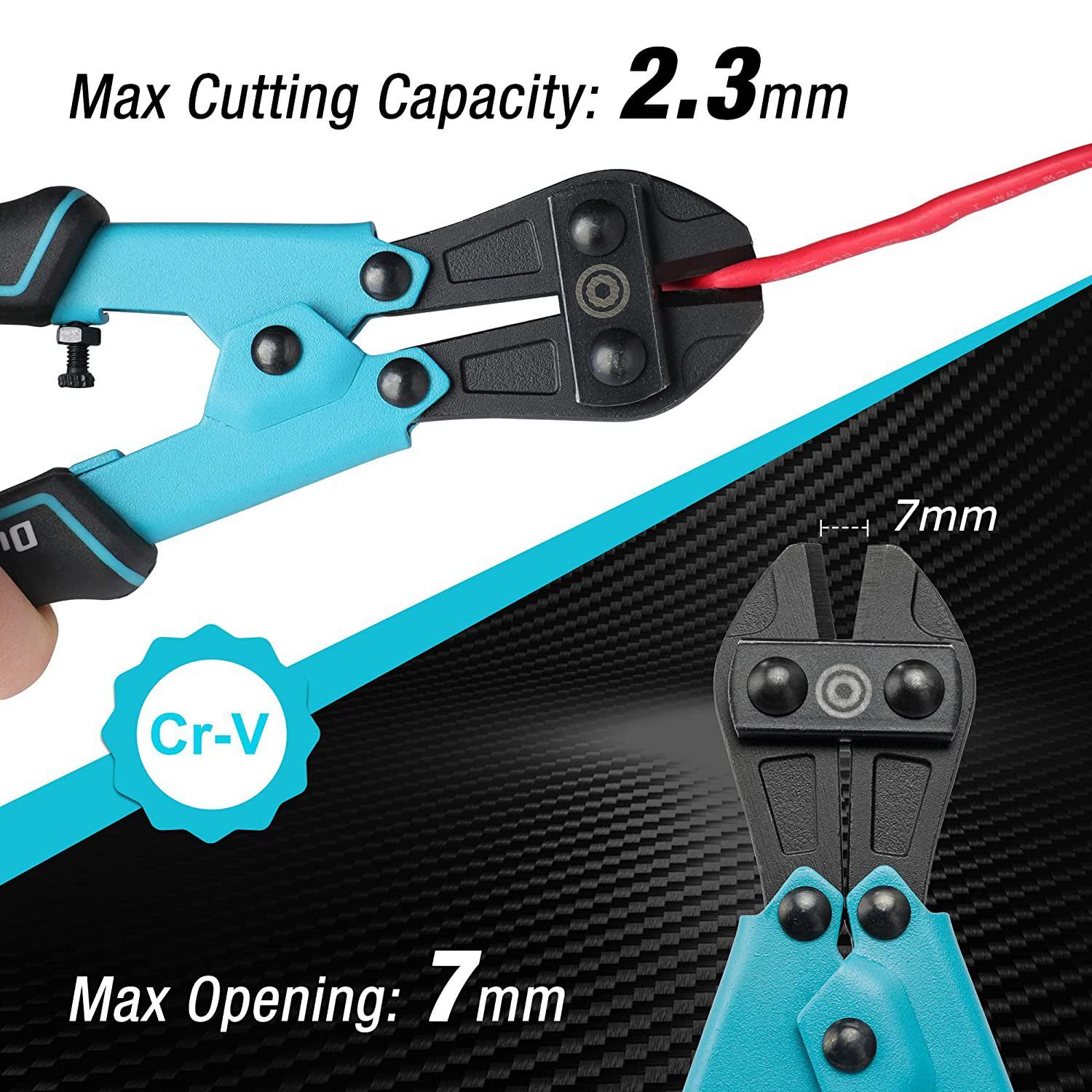 DURATECH 8" Bolt Cutter Chrome Vanadium Steel Blade for Wire Cable Security Lock