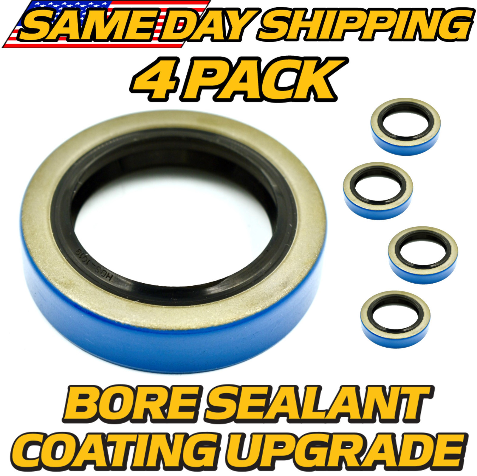 (4 Pk) Double Lip Seal Replaces 473336 3500lb Trailer Axle 84 Spindle w/ SEALANT