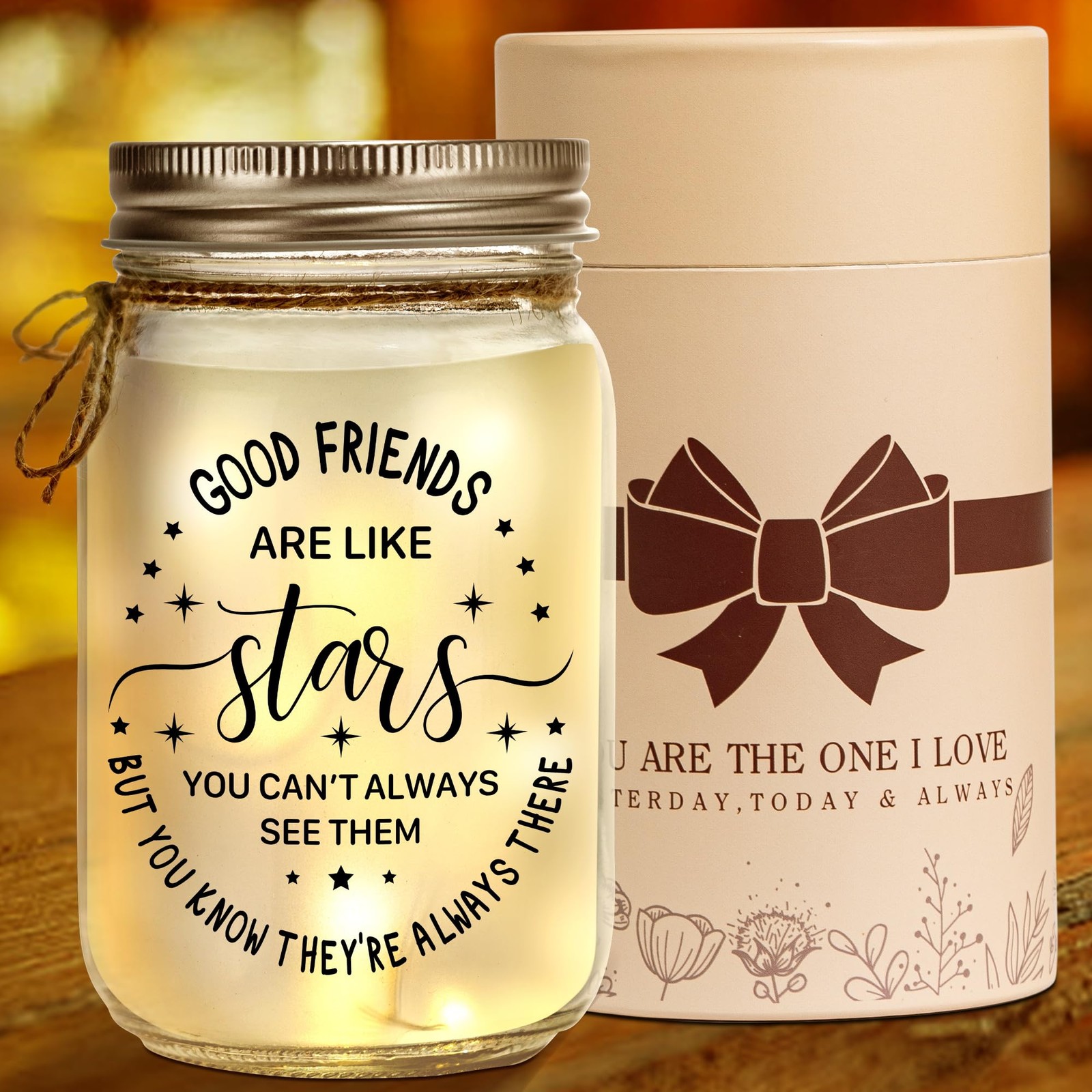 Kenon Mason Jar Night Height: 5.19 inches, Diameter: 2.71 Friends