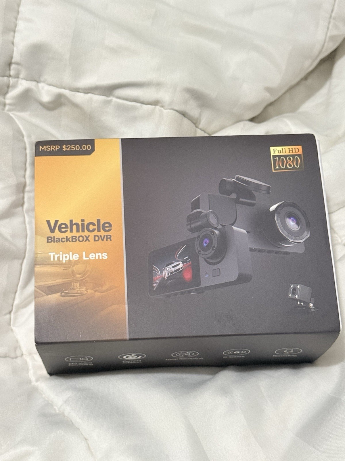 BlackBox DVR Dash Cam Full HD 1080 Triple Lens Camera Rotation Loop Recording