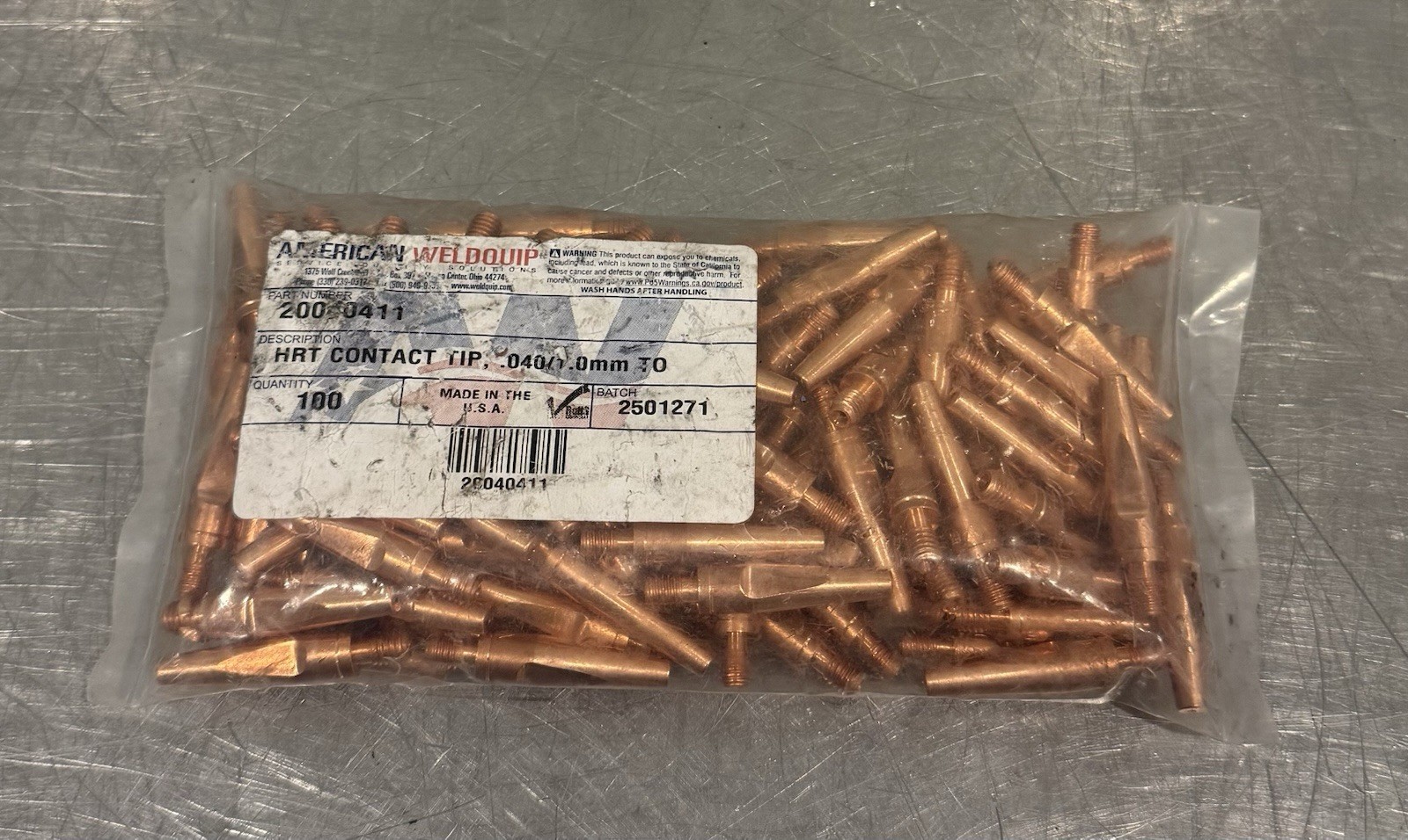 American Weldquip 20040411 Contact Tip HRT .040/1.0mm 100 PACK NEW! SHIPS FREE!