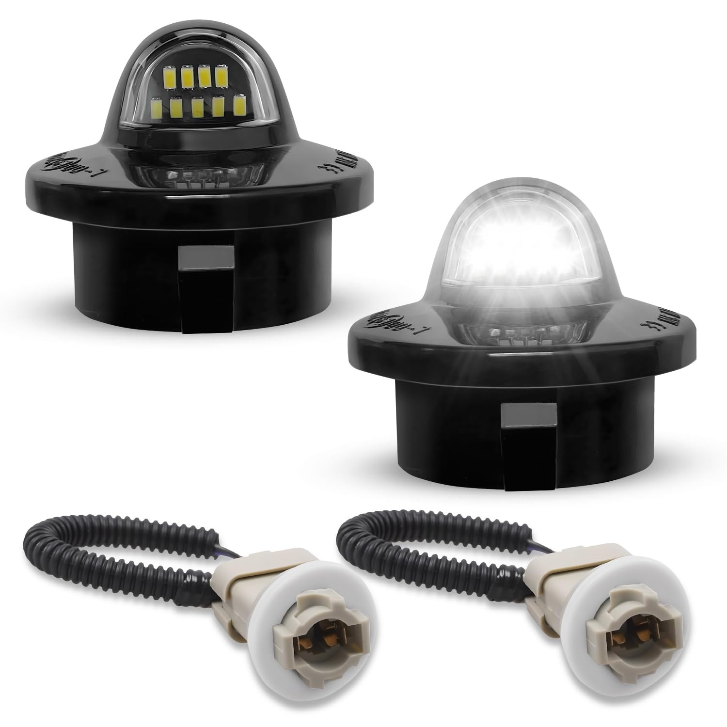 LED License Plate Light with Socket Wiring Harness Plugs Tag Lights for Ford ...