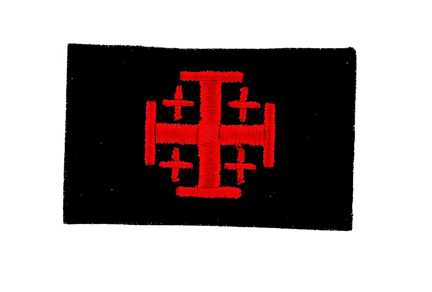 Patch Embroidered Backpack Flag Cross of Jerusalem Templar Crusader Black