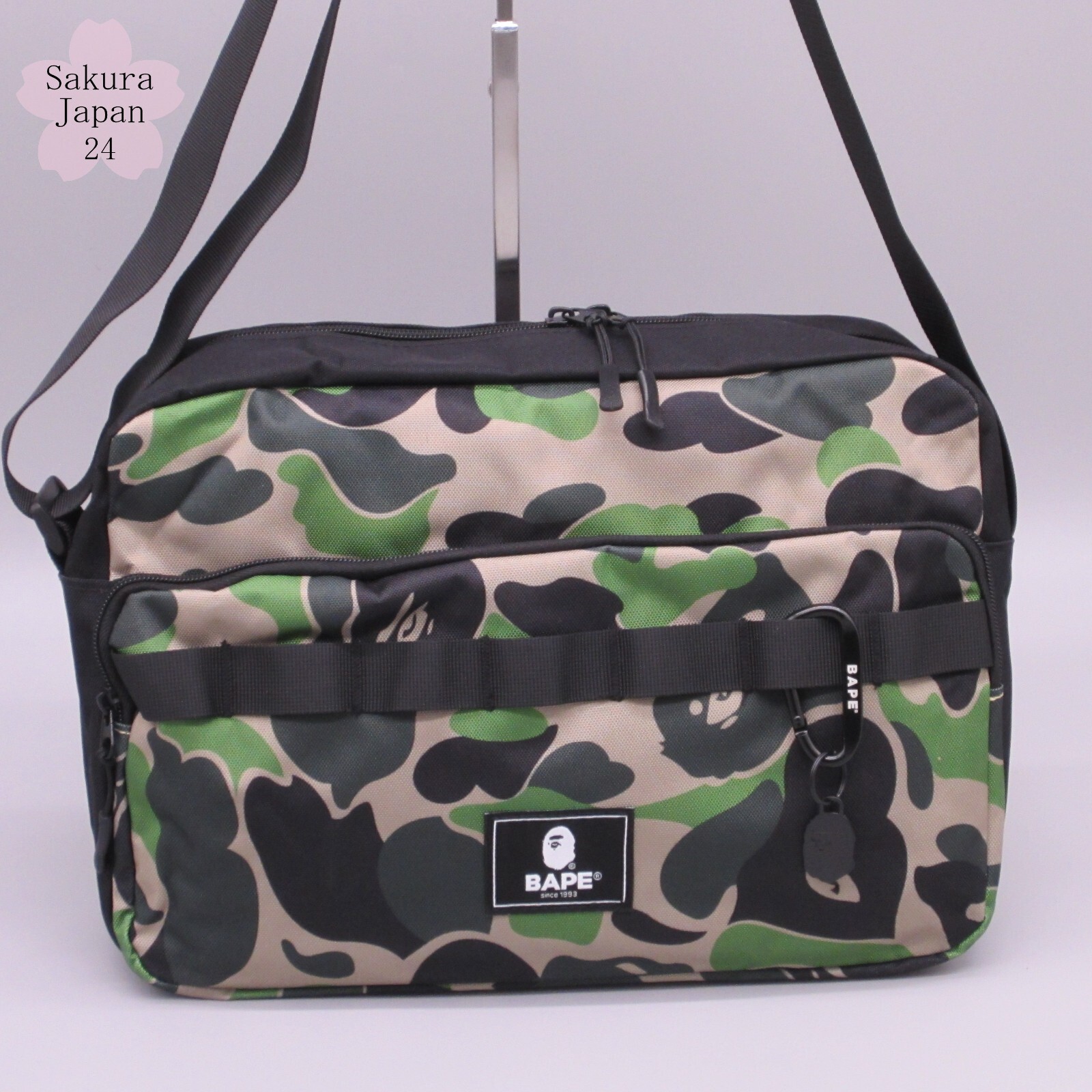 BAPE A Bathing Ape Camo Shoulder Bag with Carabiner 2021 AW Magazine Free Gift
