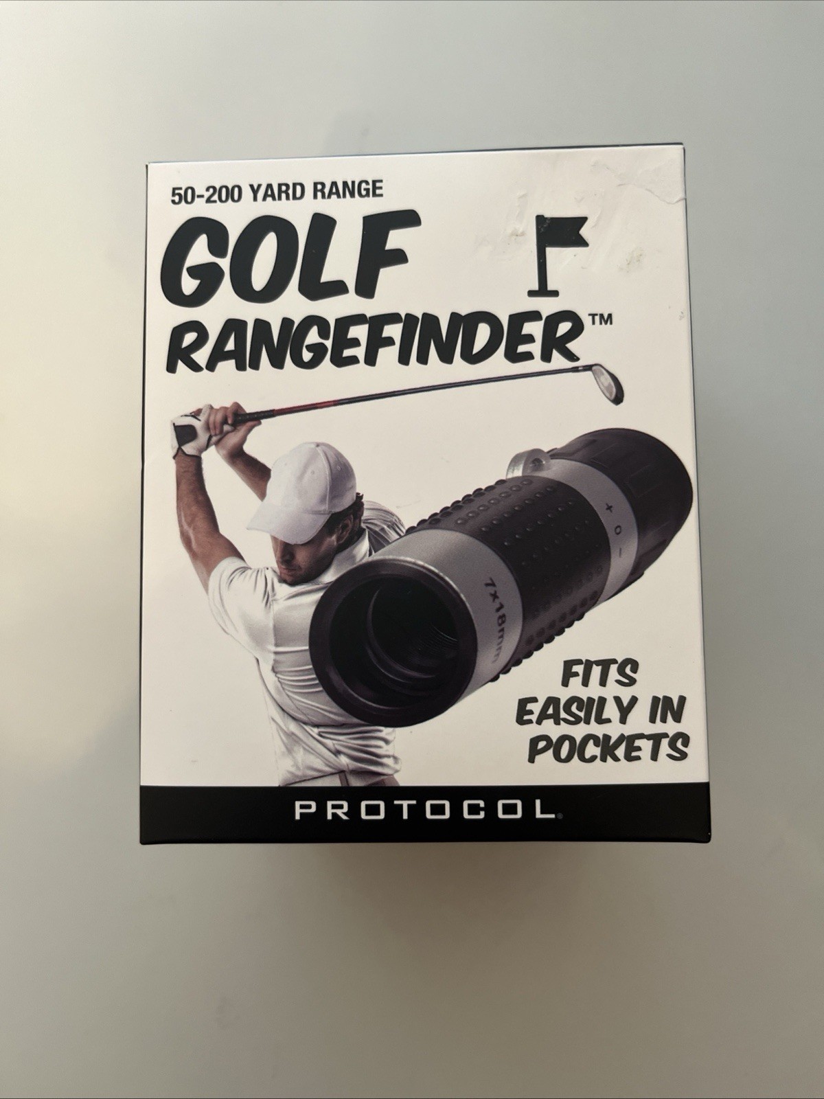 New In Box Protocol 50-200 Yard Range 3" Golf Rangefinder And Case Pocket size
