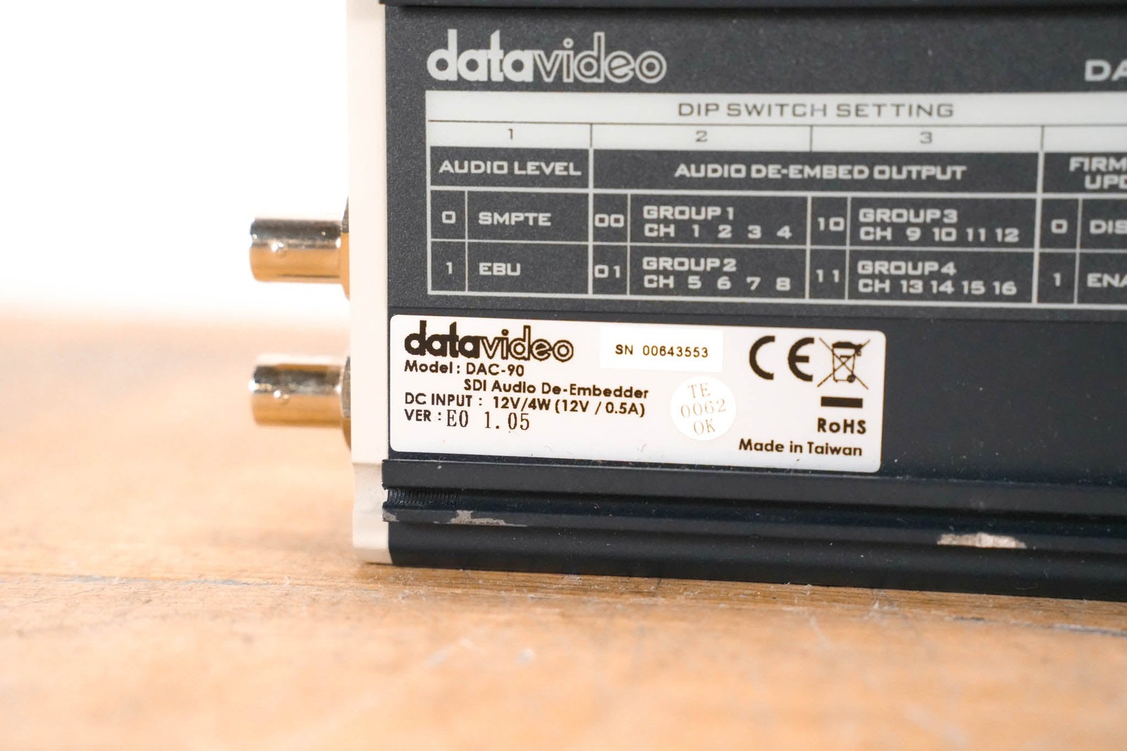 Datavideo DAC-90 SDI Audio De-Embedding Box CG01RF0