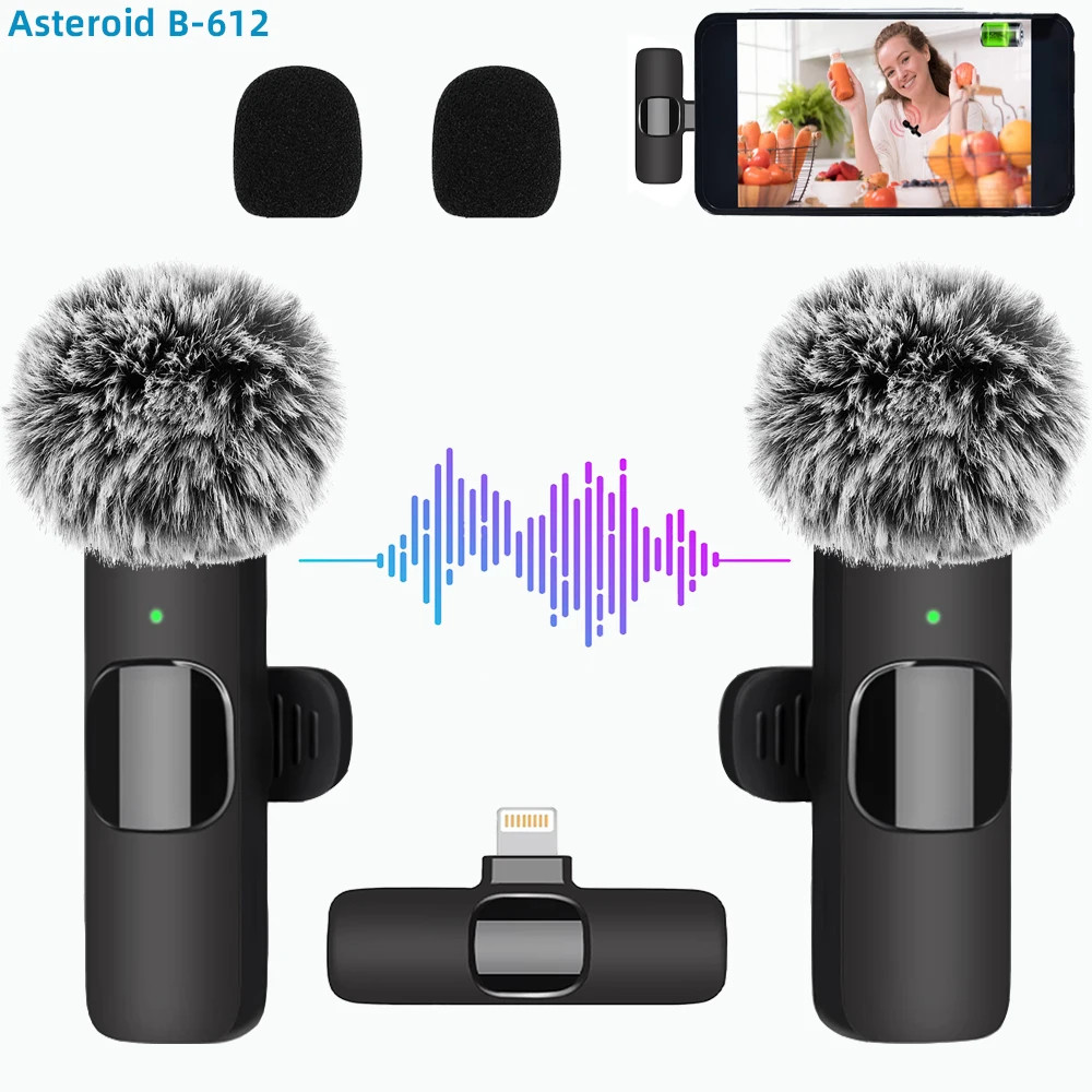 Wireless Lavalier Microphone Portable Audio Video Recording Mini Microphone