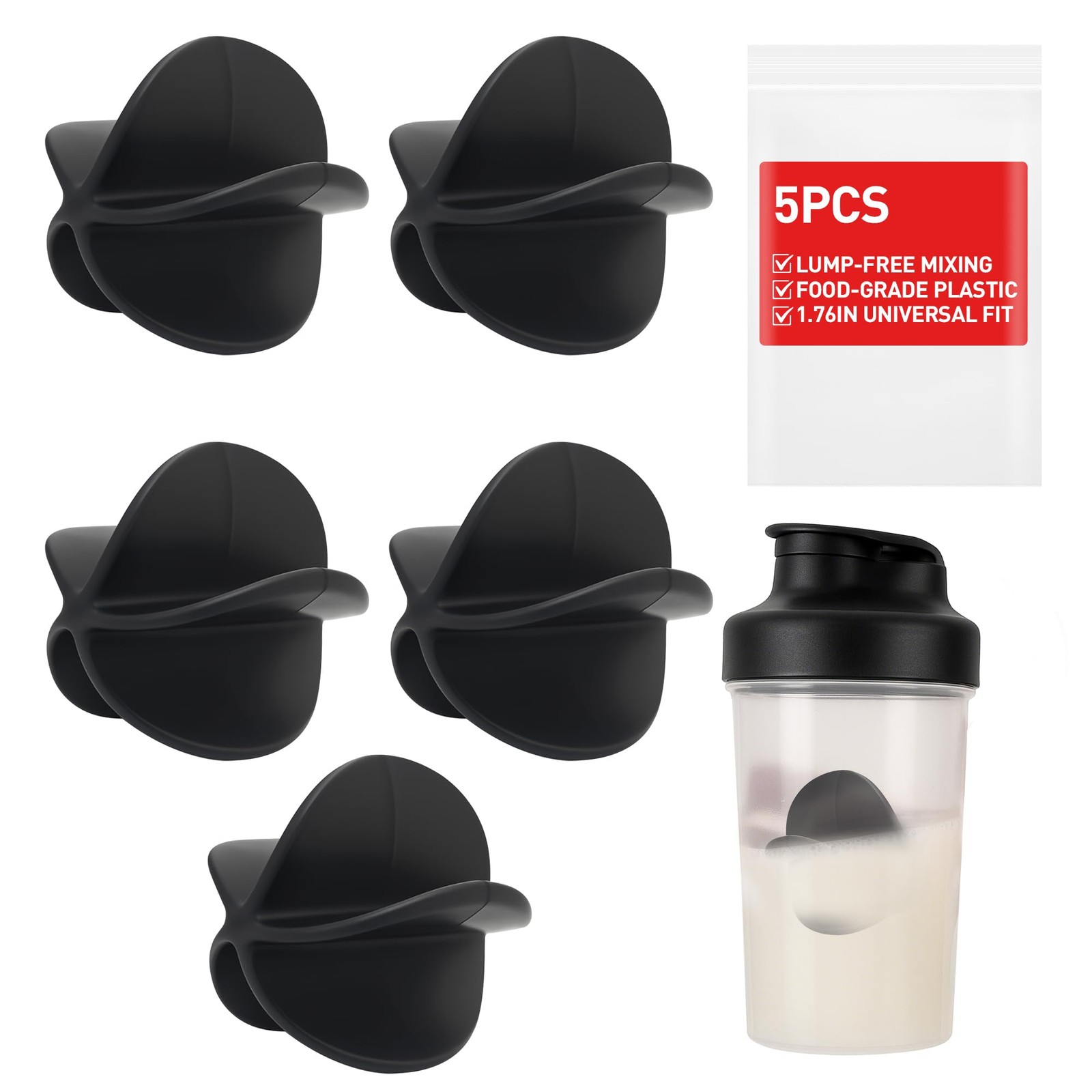 Shaker Ball, 5 Pcs Protein Shaker Ball Plastic Ball Mixing Balls for Shaker, ...