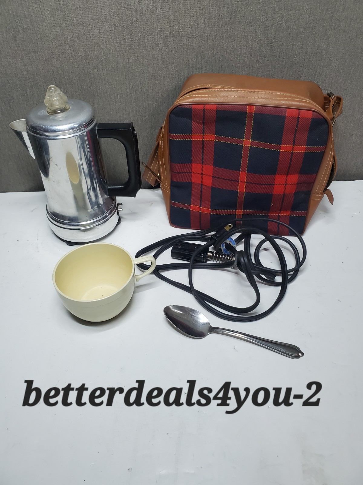 Empire-Matic Automatic Electric Coffee Maker W/Cup & Carrying Bag Vtg Wisconsin
