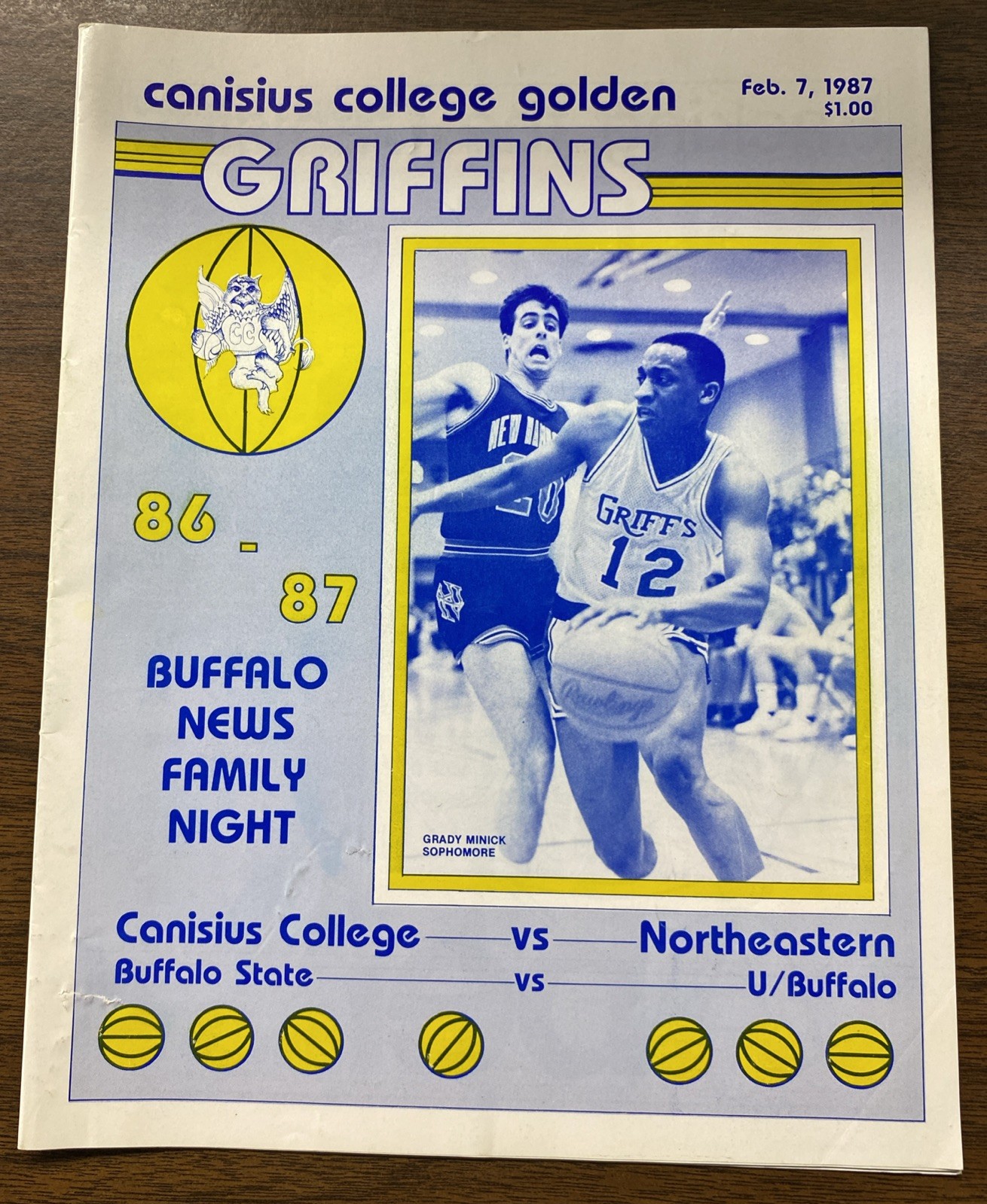 RARE 1987 NCAA Basketball Program Canisius Buffalo Northwestern Buff State
