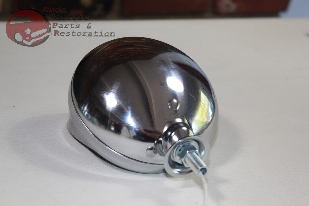 5" Small Chrome Amber Glass Visor Fog Light Lamp 12 Volt Custom Car Pickup Truck
