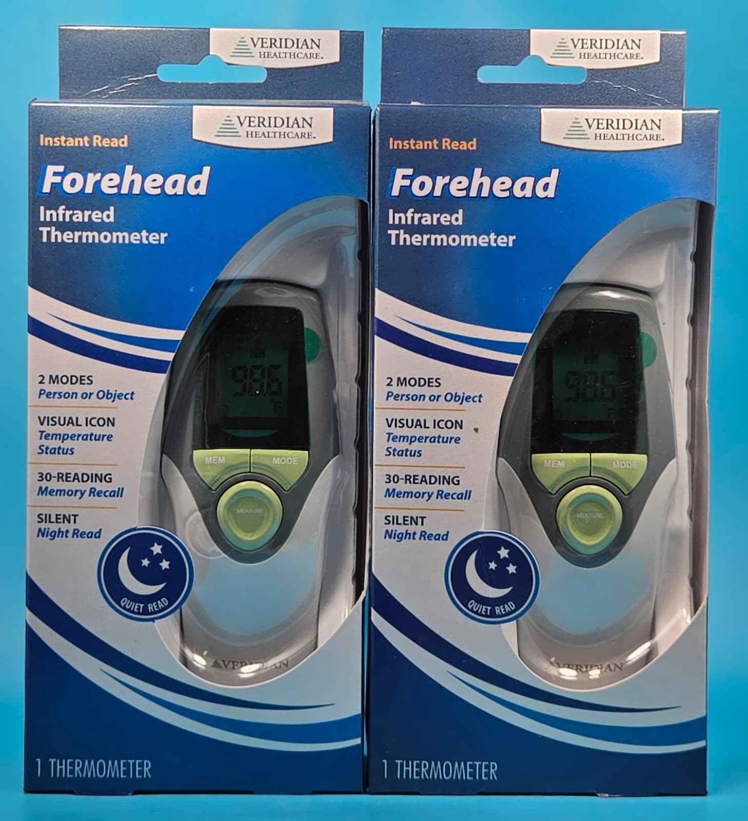 Lot Of 2 Veridian Healthcare - V Temp Pro Touch-Free Infrared Thermometer White