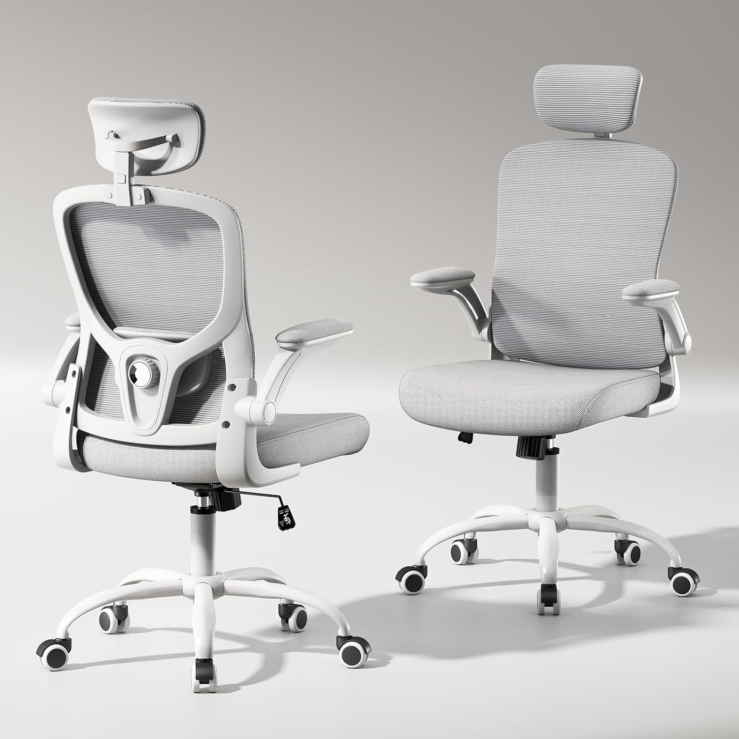 Office Computer Desk Chair Lumbar Support & Headrest Ergonomic Mesh Back Swivel