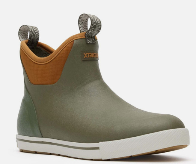 XTRATUF Men's Pull On DARK OLIVE SPICE ANKLE DECK XMADBC30