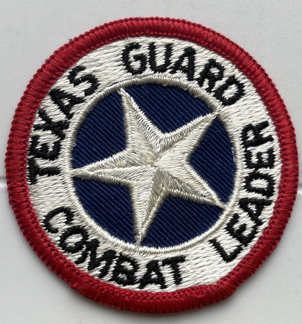 Texas State Guard Combat Leader Round Embroidered Patch Badge