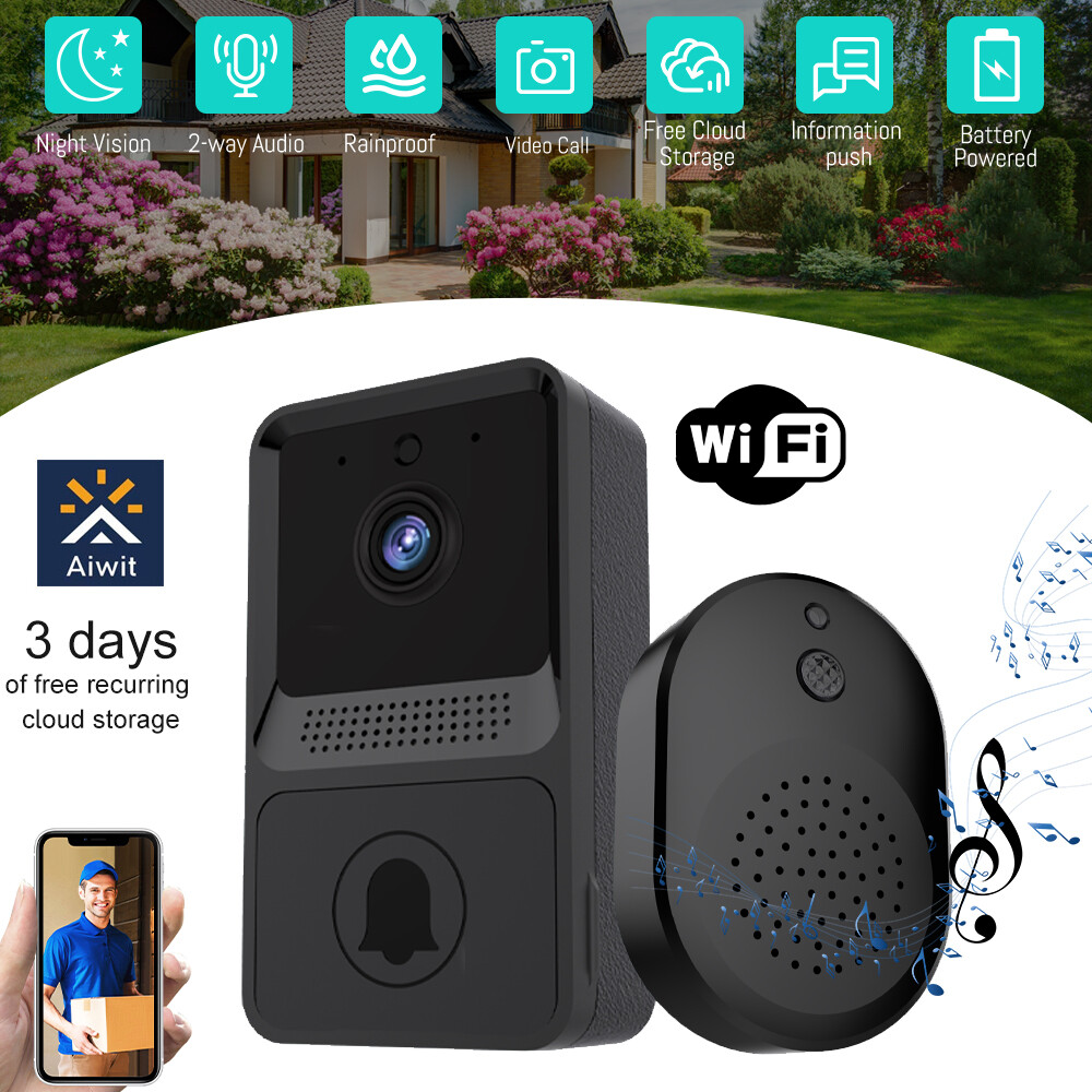 Smart Wireless WiFi Video Doorbell Phone Door Ring Intercom Security Camera Bell