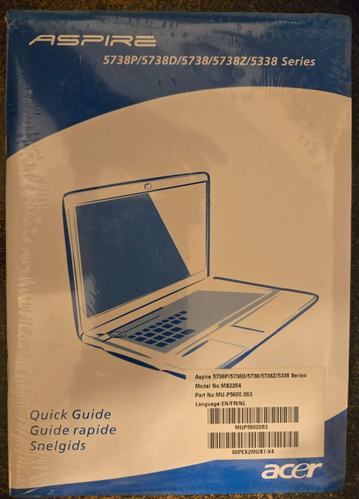Acer Aspire Laptop Quick Guide Manual Model: MS2264 5000 Series New Sealed