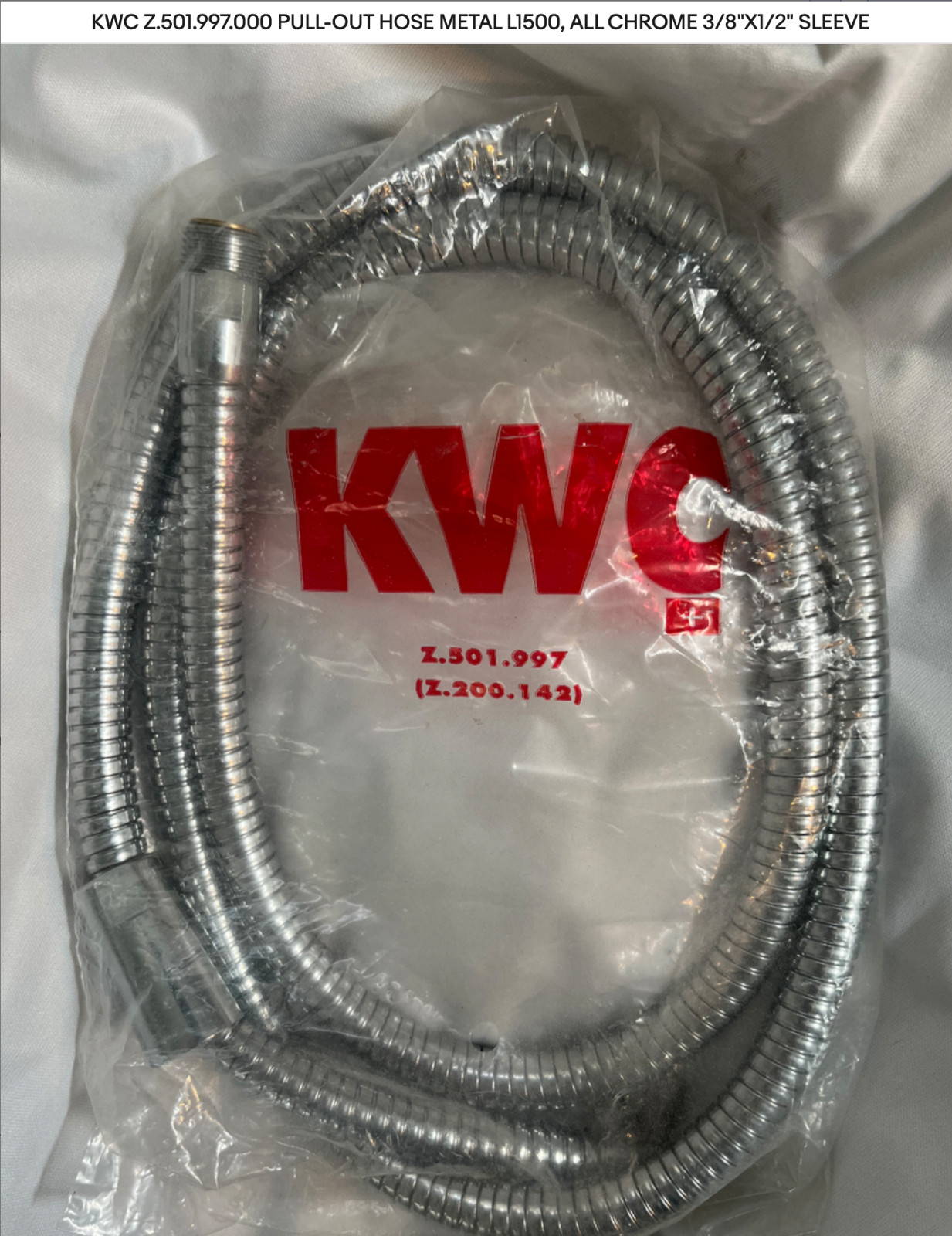 KWC Z.501.997.000 PULL-OUT HOSE METAL L1500, ALL CHROME 3/8"X1/2" SLEEVE