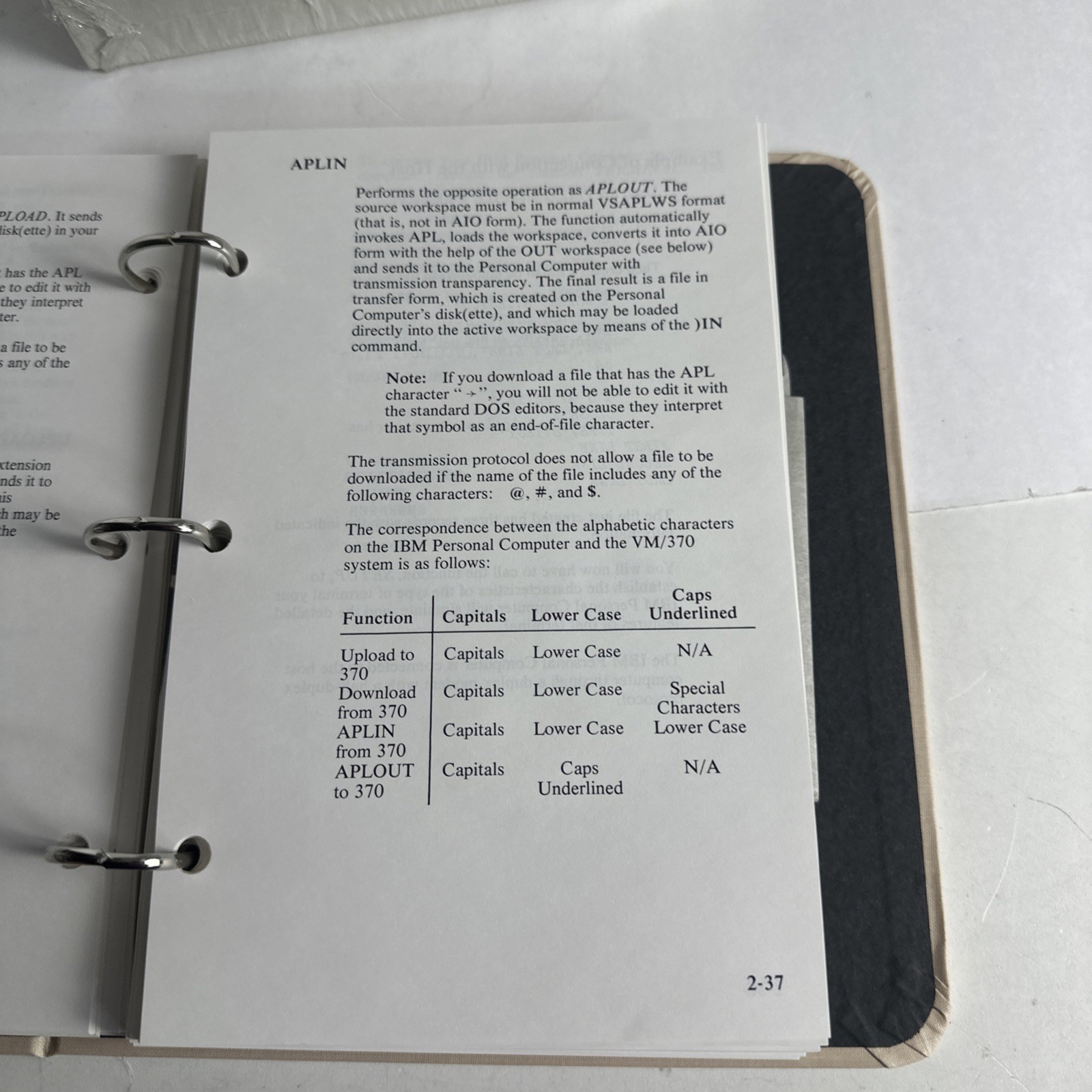 Vintage PC Computer Software IBM APL Language 1st Edition 1983 Book Manual 5.25"