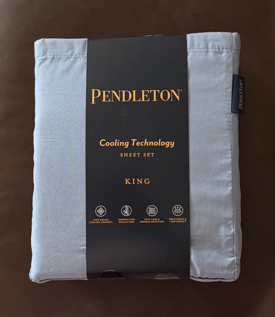 Pendleton Marshmallow Cooling Sheet Set King Dusty Blue New