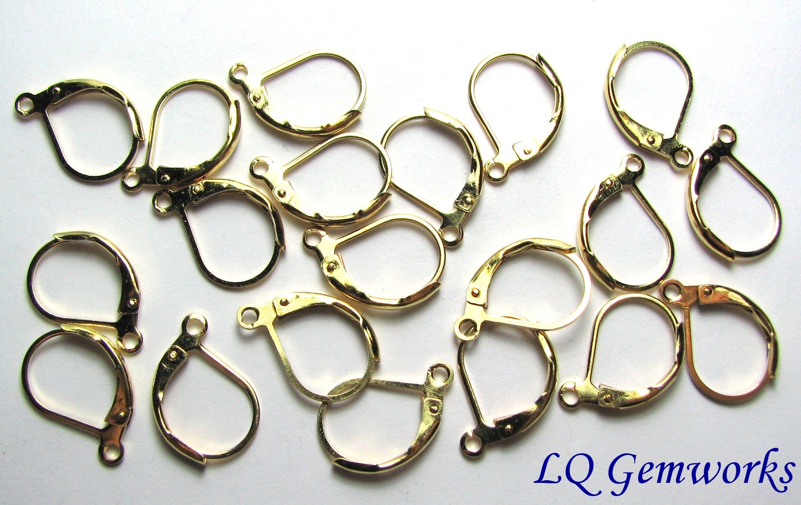 20 Ea GOLD PLATED BRASS  Lever-Back Earrings