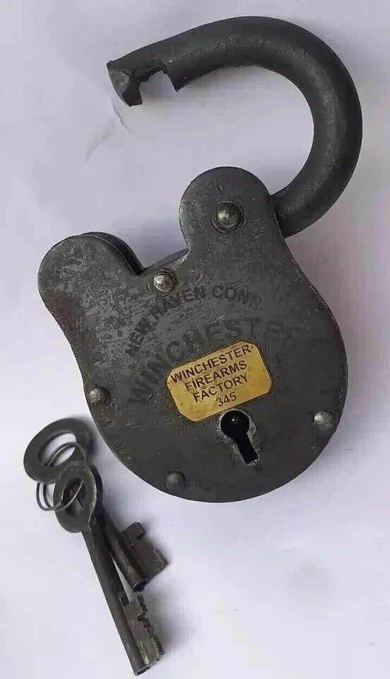 5'' Padlock Winchester Fire Arm Factory , with Key Set Blacksmith Gunsmith Lock