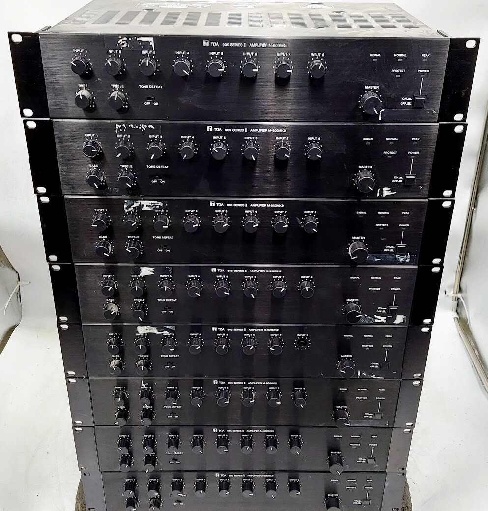 LOT OF 8 TOA 900 Series II Mixer Preamplifier M-900MK2 8 Channel Unit