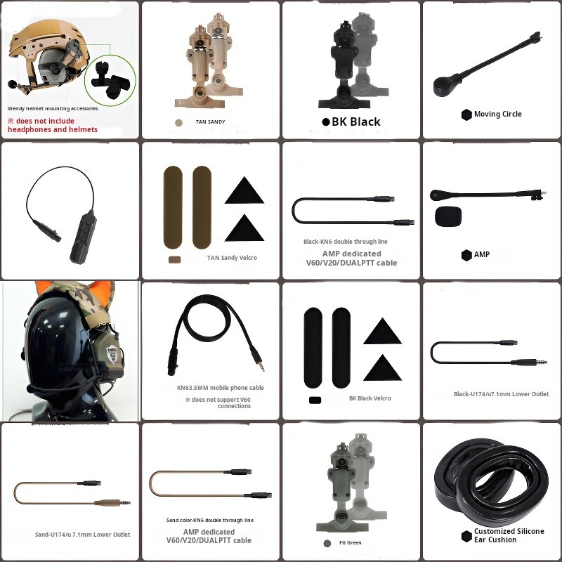 FCS-Tactical Headset Accessories Adapter Option for AMP Headset