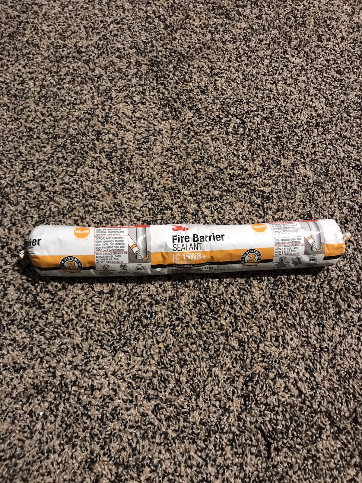 3M Fire Barrier Sealant, 20 oz. Yellow. IC-15WB+-20OZ saisage pack tube