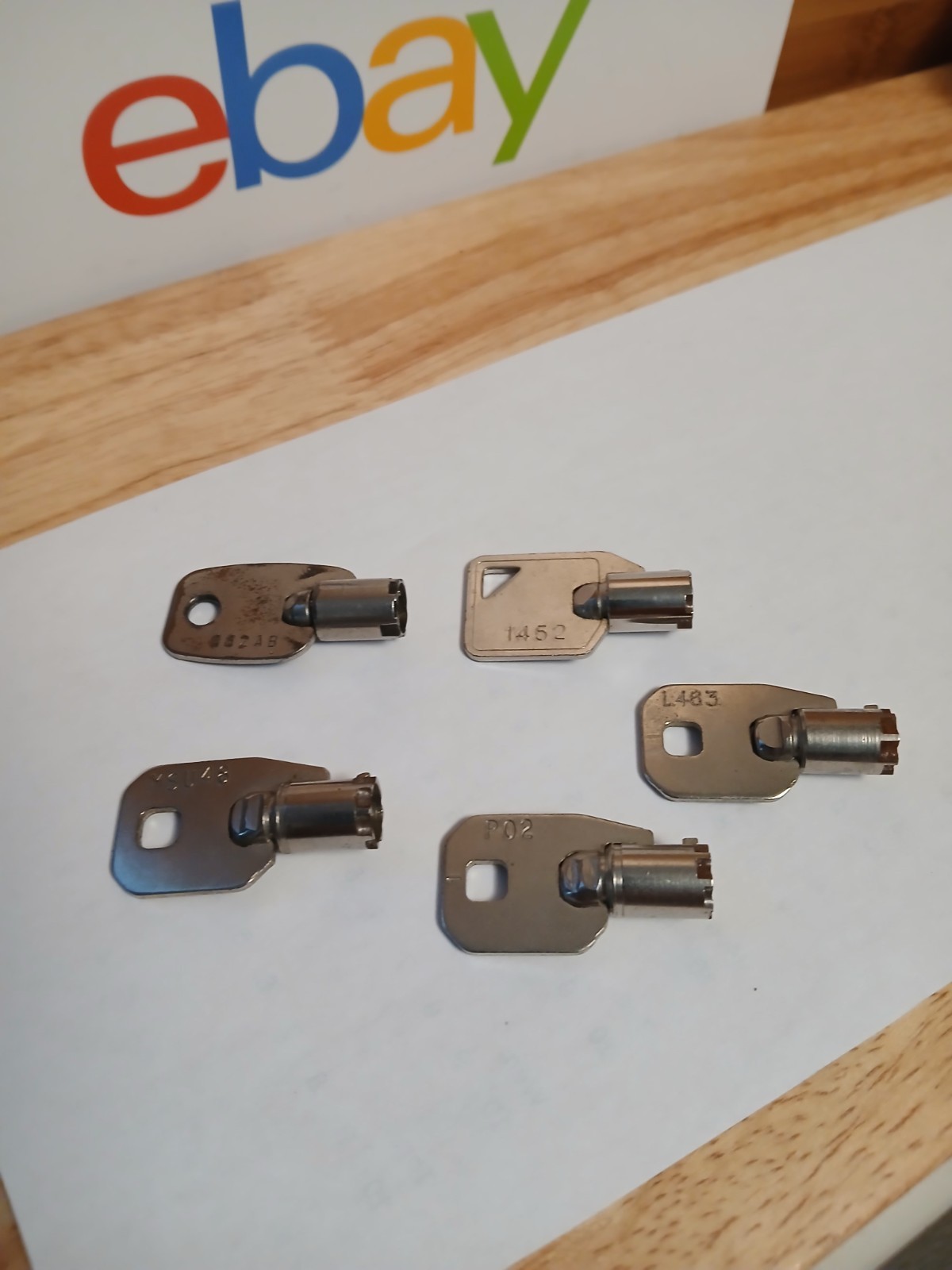 lot of 5 Snack drink vending machine keys #1452 #PO 2 #AA2AB #MSU 48 #L 463 used