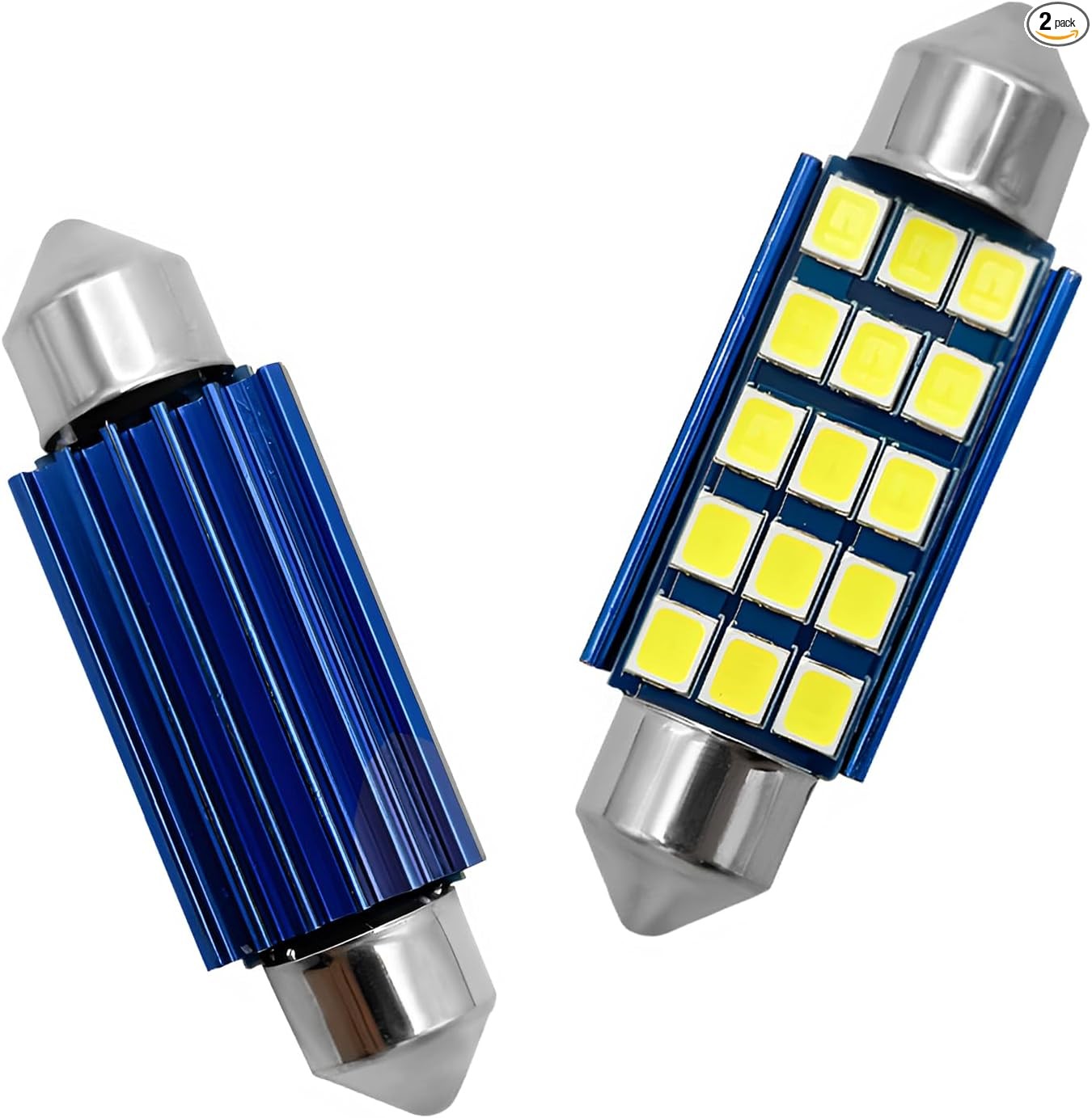 2 PCS Extremely Bright Bulbs, 42mm 2835 Chipsets 6000K 1200LM Car Color: 2 PCS