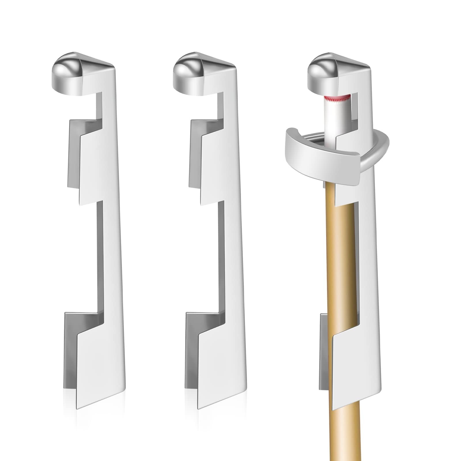 Billiard Cue Clamp 3 Pieces Stainless Steel Cue Stick Tip Repair Kit Accessories