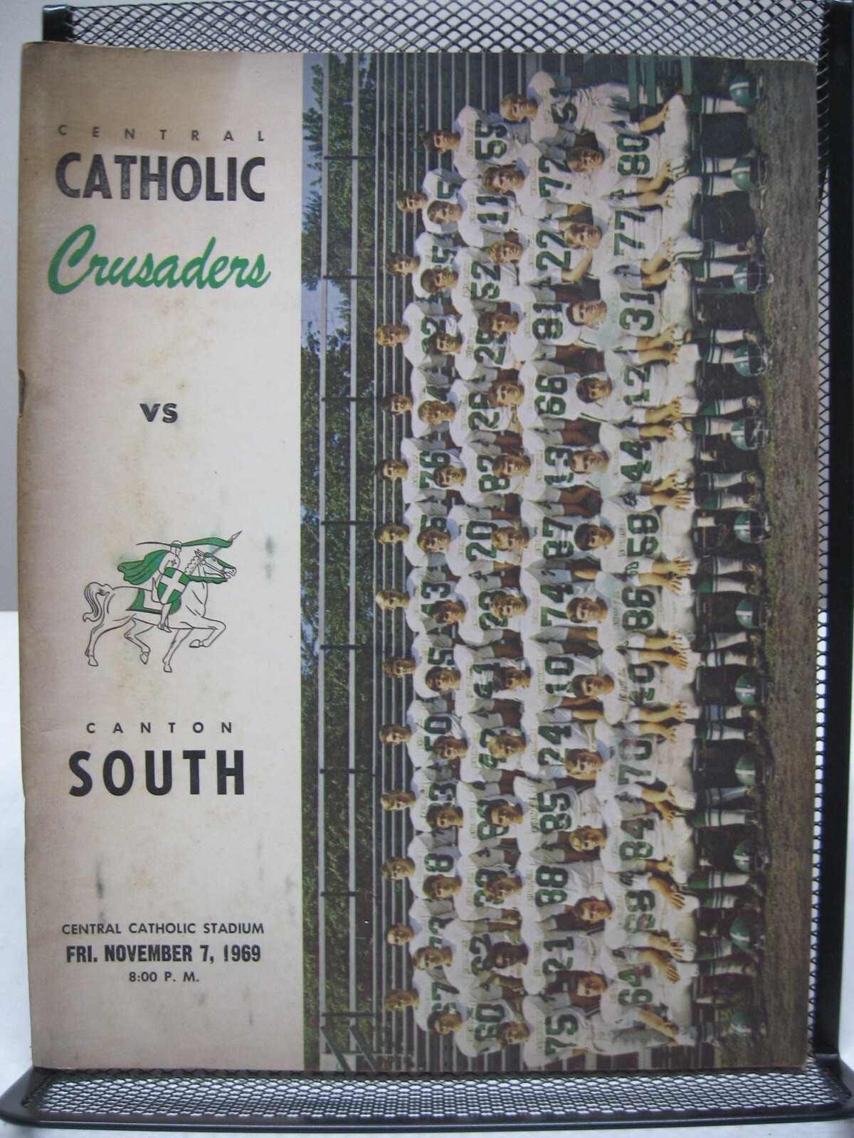 1969 Football Program Central Catholic Crusaders vs Canton South