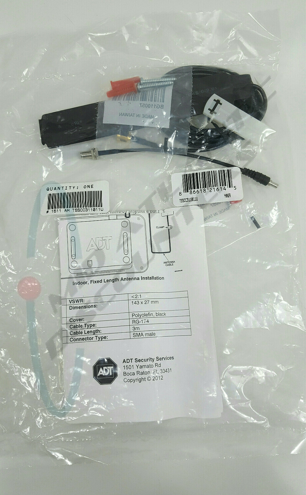 Honeywell ADT Indoor Fixed Length Antenna TSSCC311011U w/Mounting Hardware