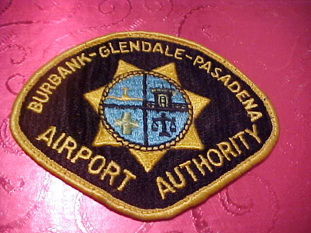 BURBANK-GLENDALE-PASADENA CALIFORNIA AIRPORT POLICE PATCH SHOULDER SIZE USED