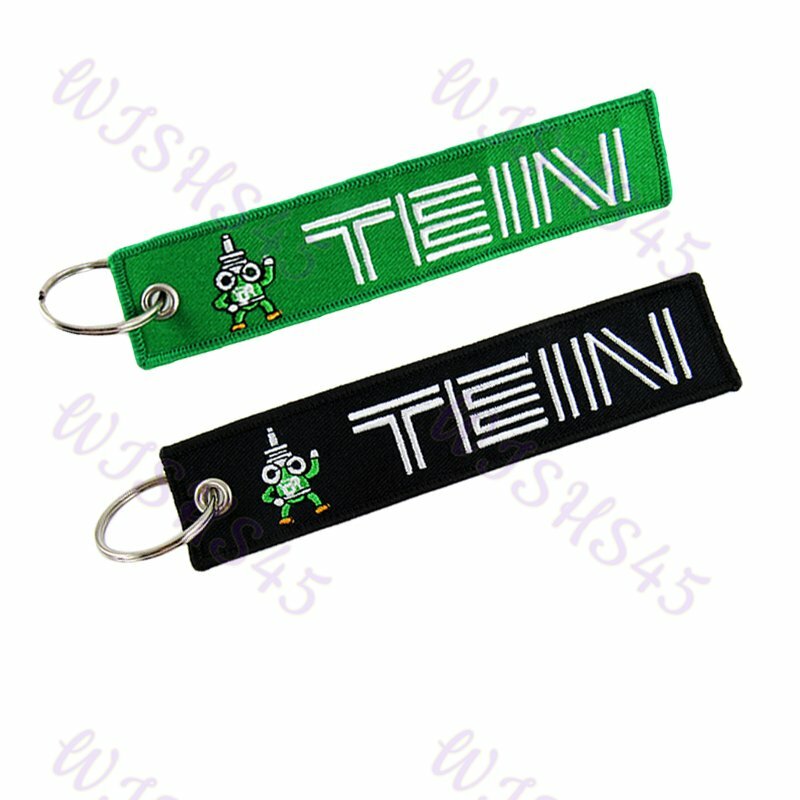 DOUBLE SIDE EMBROIDERED KEY TAG JDM TEIN RACING KEYCHAIN CELL HOLDERS KEYRING X1