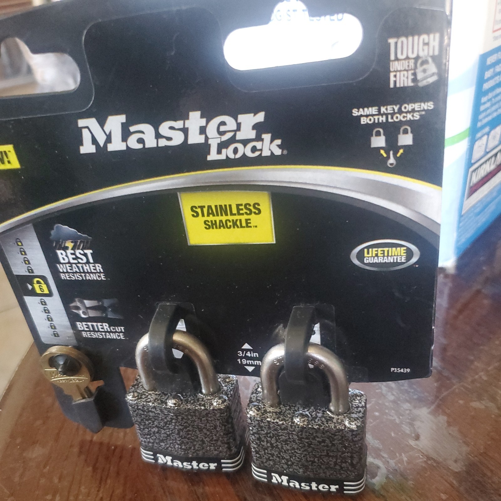 Master Lock 3SST Stainless Steel Outdoor Padlock with Key, 2 Pack Keyed-Alike