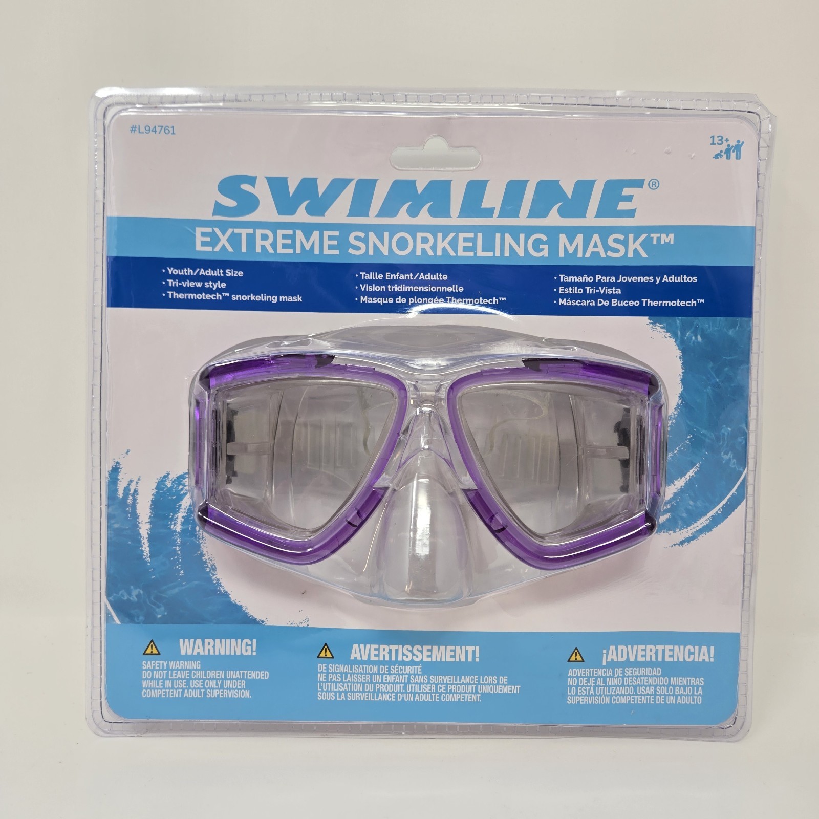 Swimline Extreme Snorkeling Mask Purple Trim Youth/Adult NEW Sealed